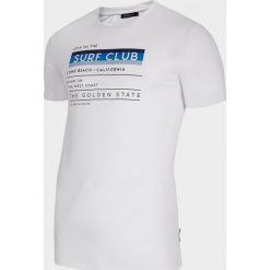 T-shirt męski TSM615 - biały - Outhorn. Białe t-shirty męskie Outhorn, m, bez wzorów, bez kołnierzyka. Za 39,99 zł.