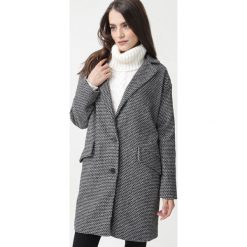Czarno-Biały Płaszcz Hartline. Czarne płaszcze damskie Born2be, uniwersalny, bez wzorów, z tkaniny, eleganckie, długie. Za 289,99 zł.
