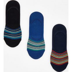 Kapcie męskie: 3 pack stopek w paski – Czarny