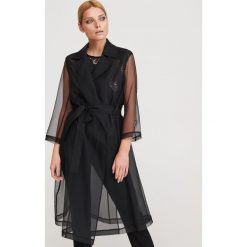 Płaszcz z organzy - Czarny. Czarne płaszcze damskie Reserved, s, bez wzorów. Za 299,99 zł.