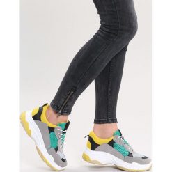 Szaro-Zielone Sneakersy Wonderwall. Szare buty sportowe damskie other, z materiału. Za 89,99 zł.