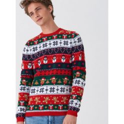 Sweter ze świątecznym motywem - Wielobarwny. Swetry damskie House, s, bez wzorów, wizytowe, bez rękawów, bez kaptura. Za 89,99 zł.