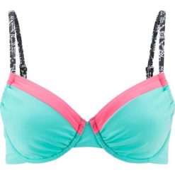 Biustonosz bikini na fiszbinach bonprix turkusowy. Niebieskie stroje kąpielowe damskie bonprix, bez wzorów. Za 32,99 zł.