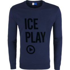 Bluza Ice Play By ICEBERG. Niebieskie bluzy męskie ICE PLAY BY ICEBERG, m, z nadrukiem, z włoskim kołnierzykiem, bez rękawów, bez kaptura. Za 329,00 zł.