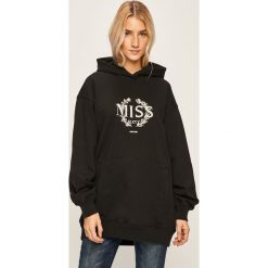 Miss Sixty - Bluza. Czarne bluzy damskie Miss Sixty, s, z aplikacjami, z elastanu, bez rękawów, z kapturem. Za 679,90 zł.