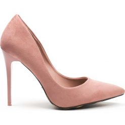Szpilki damskie (38). Różowe szpilki IDEAL, bez wzorów, z zamszu, eleganckie, bez obcasa, na szpilce, bez zapięcia. Za 69,00 zł.