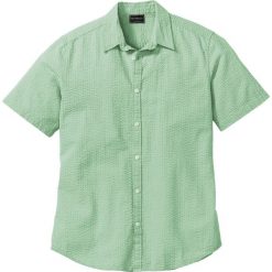 Koszula z kory bonprix miętowy. Zielone koszule męskie bonprix, na lato, xl, bez wzorów, bez kołnierzyka, z krótkim rękawem. Za 49,99 zł.