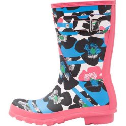 Buty zimowe damskie: Hunter ORIGINAL FLORAL STRIP SHORT Kalosze pink