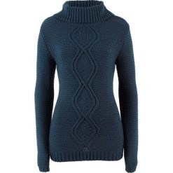 Swetry klasyczne damskie: Sweter z warkoczem bonprix ciemnoniebieski