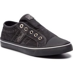Trampki S.OLIVER - 5-24635-22 Black 001. Czarne półbuty damskie S.Oliver, na co dzień, bez wzorów, z gumy, bez obcasa, na płaskiej podeszwie, bez zapięcia. Za 149,90 zł.