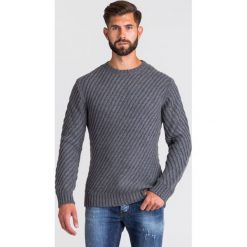 SWETER NEREOS JOOP!. Szare swetry męskie Joop! Collection, xl, z aplikacjami, z wełny, z okrągłym kołnierzem, bez kaptura. Za 413,40 zł.
