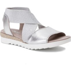 Espadryle GABOR - 22.747.81 Silber. Szare espadryle damskie Gabor, bez wzorów, ze skóry, bez obcasa. W wyprzedaży za 299,00 zł.