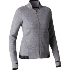 Bluza na zamek Gym & Pilates 520 damska. Szare bluzy damskie NYAMBA, xl, bez wzorów, z elastanu, bez rękawów, bez kaptura. Za 99,99 zł.