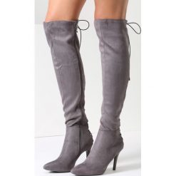 Buty zimowe damskie: Ciemnoszare Kozaki Radis