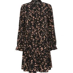 Sukienka koszulowa z nadrukiem bonprix czarny w kwiaty. Czarne sukienki damskie bonprix, z nadrukiem, eleganckie, z koszulowym kołnierzykiem, bez rękawów, koszulowe. Za 149,99 zł.