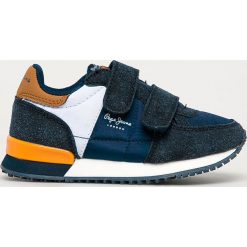 Pepe Jeans - Buty dziecięce Sydney. Niebieskie trampki chłopięce Pepe Jeans, bez wzorów, z jeansu, sportowe, z okrągłym noskiem, bez zapięcia. Za 199,90 zł.