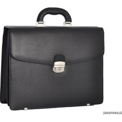 GRAAL czarna teczka ze skóry saffiano. Czarne aktówki męskie marki Pakamera, bez wzorów, ze skóry, eleganckie. Za 379,00 zł.