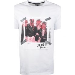Just Cavalli T-shirt. T-shirty męskie z nadrukiem, z bawełny, z okrągłym kołnierzem. Za 219,00 zł.