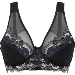 Biustonosz minimizer na fiszbinach bonprix nocny niebieski - szary. Niebieskie biustonosze bonprix, w koronkowe wzory, z koronki. Za 64,99 zł.