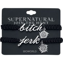 Supernatural Bitch & Jerk Zestaw bransoletek czarny/odcienie srebrnego. Szare bransoletki męskie marki Supernatural, srebrne. Za 62,90 zł.