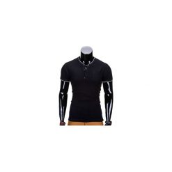 T-SHIRT MĘSKI BEZ NADRUKU S667 - CZARNY. Czarne t-shirty męskie z nadrukiem Ombre Clothing, m, z bawełny, ze stójką. Za 35,00 zł.