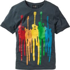 T-shirt bonprix antracytowy z nadrukiem. Szare koszulki męskie bonprix, s, z nadrukiem, bez kołnierzyka, bez rękawów. Za 44,99 zł.