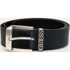 Guess Jeans - Pasek skórzany. Niebieskie paski męskie Guess Jeans, w paski, z jeansu. Za 259,90 zł.
