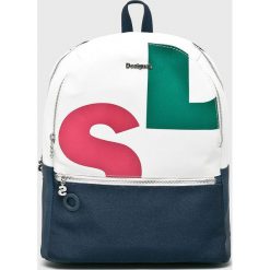 Desigual - Plecak. Białe plecaki damskie Desigual, z nadrukiem, z poliesteru. W wyprzedaży za 199,90 zł.