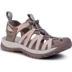 Sandały KEEN - Whisper 1022810 Taupe/Coral. Pomarańczowe klapki damskie Keen, bez wzorów, z tworzywa sztucznego, bez obcasa. Za 379,00 zł.
