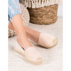 BeŻowe zamszowe espadryle. Brązowe espadryle damskie SEASTAR, bez wzorów, z zamszu, bez obcasa. W wyprzedaży za 89,00 zł.