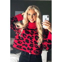 Sweter EDMONA. Czerwone bluzy damskie Sweter EDMONA, uniwersalny, bez wzorów, bez rękawów, bez kaptura. W wyprzedaży za 79,00 zł.