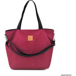 Duża torba shopperka Mili Duo - burgund. Czerwone torby damskie na zakupy Pakamera, bez wzorów, z tkaniny, na ramię, duże, bez dodatków. Za 199,00 zł.