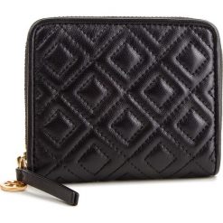 Mały Portfel Damski TORY BURCH - Fleming Medium Wallet 43558 Black 001. Czarne portfele damskie Tory Burch, bez wzorów, ze skóry. Za 729,00 zł.
