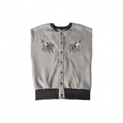 Bluza Ryszard szary rozpinany. Szare bluzy dresowe męskie marki Małgorzata Salamon, s, z haftami. Za 249,00 zł.