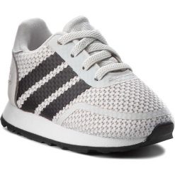 Buty adidas - N-5923 El I B22447 Greone/Cblack/Ftwwht. Szare półbuty dziewczęce Adidas, bez wzorów, ze skóry ekologicznej, bez zapięcia. W wyprzedaży za 149,00 zł.