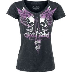 Rock Rebel by EMP Shades Of Truth Koszulka damska czarny. Czarne bluzki z odkrytymi ramionami marki Rock Rebel by EMP, xs, w kolorowe wzory, rockowe. Za 94,90 zł.