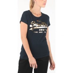 SuperDry Koszulka Niebieski. Niebieskie koszulki damskie Superdry, s, z nadrukiem, z bawełny, bez kołnierzyka, z krótkim rękawem. Za 180,95 zł.