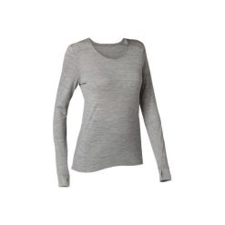 Koszulka długi rękaw Gym & Pilates 510 damska. Niebieskie koszulki damskie DOMYOS, m, bez wzorów, z wełny, bez kołnierzyka, z długim rękawem. Za 129,99 zł.