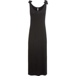 Sukienka shirtowa bonprix czarny. Czarne sukienki damskie bonprix, na co dzień, bez wzorów, bez kołnierzyka, bez rękawów, proste. Za 59,99 zł.