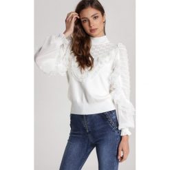Biały Sweter Ilathea. Białe swetry damskie Renee, s, bez wzorów, casualowe, bez rękawów, bez kaptura. Za 149,99 zł.