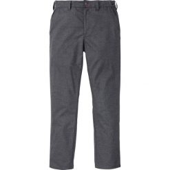 Spodnie chino z wygodnym paskiem, materiał w optyce wełny bonprix szary melanż. Szare spodnie męskie bonprix, m, bez wzorów, z wełny. Za 149,99 zł.