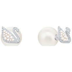 Swarovski - Kolczyki Iconic Swan. Szare kolczyki damskie Swarovski, z kryształem. Za 379,90 zł.