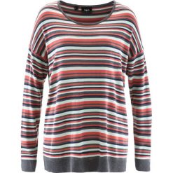 Swetry klasyczne damskie: Sweter bonprix jasny miętowy w paski