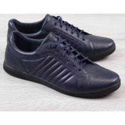 Półbuty męskie skórzane casual granatowe Gregor 2006 - granatowy. Niebieskie półbuty męskie Gregor, na co dzień, bez wzorów, casualowe, bez zapięcia. Za 130,00 zł.