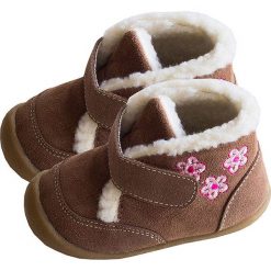 Buciki niemowlęce: Skórzane buty niemowlęce w kolorze brązowym