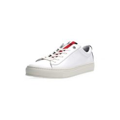 Buty Tommy Hilfiger FM0FM02463 CORPORATE LEATHER. Białe trampki męskie TOMMY HILFIGER, bez wzorów, bez zapięcia. Za 475,36 zł.