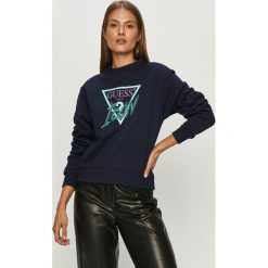 Guess Jeans - Bluza bawełniana. Czarne bluzy damskie Guess Jeans, s, z nadrukiem, z bawełny, bez rękawów, bez kaptura. Za 369,90 zł.