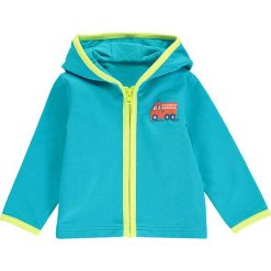 Bluza w kolorze jasnozielono-turkusowym. Niebieskie swetry chłopięce lamino, z haftami, z bawełny, bez rękawów, bez kaptura. W wyprzedaży za 45,95 zł.