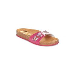 Klapki Desigual BIO1-FLOWERS-PATCH. Różowe klapki damskie marki Desigual, bez wzorów, bez obcasa. Za 175,20 zł.