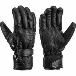 Leki rękawice narciarskie Fusion S Mf Touch Black 8,5. Czarne rękawiczki damskie Leki, bez wzorów, ze skóry. W wyprzedaży za 499,00 zł.